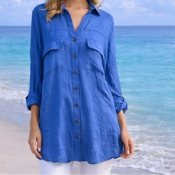 PerSeption Concept Tops - NWT PerSeption Concept Blue Button Down Shirt